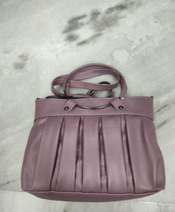 Purple Pleated Women Hand Bag