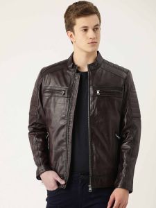 Men Genuine Leather Biker Jacket