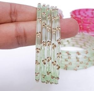 3 Stone Transparent Bangles