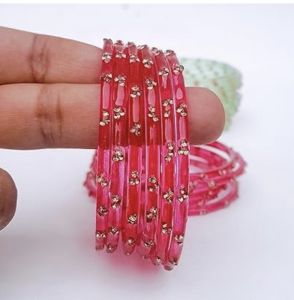 3 Stone Transparent Bangles