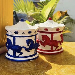 Multicolor Soy Wax Horse Ceramic Jar Candle