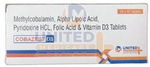 Methylcobalamin Alpha Lipoic Acid Pyridoxine HCL Folic Acid+Vitamin D3 Tablets