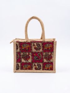 Printed Jute Kalamkari Bag