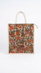 Printed Jute Kalamkari Bag