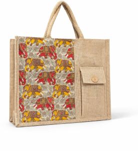 Printed Jute Kalamkari Bag