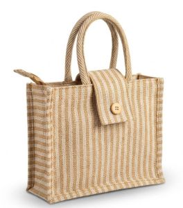 Jute Striped Shopping Bags