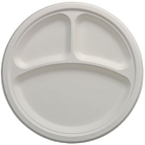 Bagasse 9 Inch 3CP Round Plate