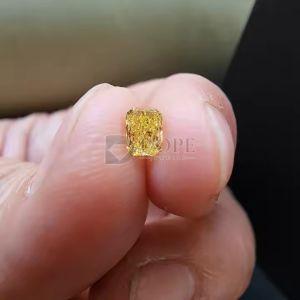 0.19 CT High Quality Radiant Cut CVD Yellow Diamond
