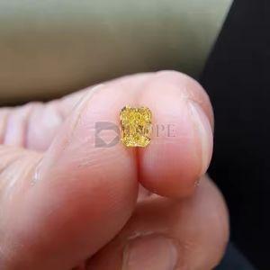 0.19 CT High Quality Radiant Cut CVD Yellow Diamond