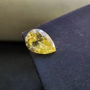 0.72 Carat Solitaire Pear Yellow Lab Grown CVD Diamond