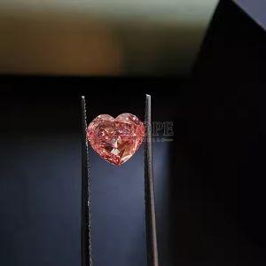 1.01 Carat Cute Heart Shape CVD Pink Diamond