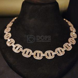 1.8MM with Baguette Diamond Mens Hip Hop Cuban Link Chain