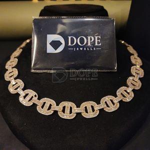 1.8MM with Baguette Diamond Mens Hip Hop Cuban Link Chain