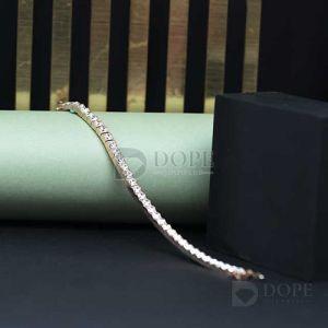 14kt Solid Gold Round Cut Lab Grown Diamond Bracelet