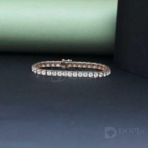 14kt Solid Gold Round Cut Lab Grown Diamond Bracelet