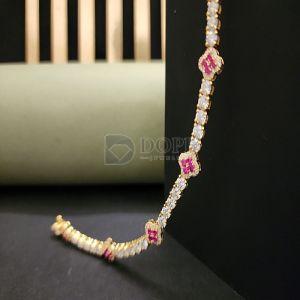14kt Solid Gold Round Cut Moissanite Diamond Exclusive Bracelet