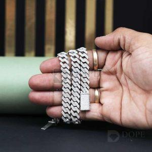 16mm Sterling Silver Miami Diamond Cuban Chain