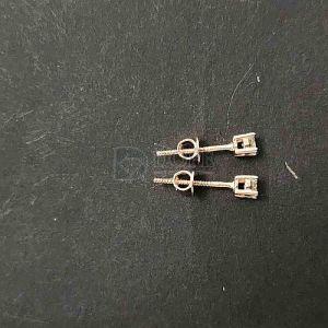 18KT Solid Gold Round Cut Diamond Stud Earrings