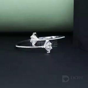 18kt Solid White Gold Lab Grown Diamond Stiff Bracelet