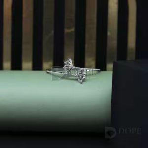 18kt Solid White Gold Lab Grown Diamond Stiff Bracelet