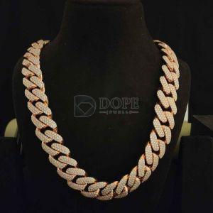24mm Full Iced Out Sterling Silver Cuban Chain