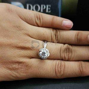 925 Sterling Silver Lab Grown Diamond Solitaire Engagement Ring