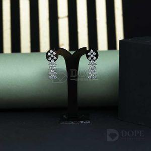 925 Sterling Silver Luxury Womens Diamond Necklace Set
