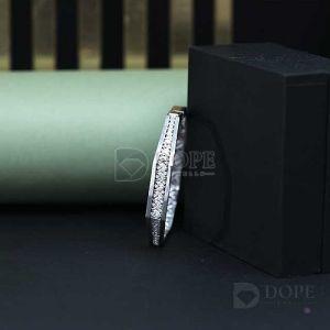 925 Sterling Silver Marquise Diamond Stiff Bracelet