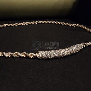 925 Sterling Silver Mens Hip Hop Diamond Cuban Chain