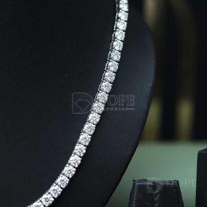925 Sterling Silver Moissanite Diamond Miami Tennis Chain