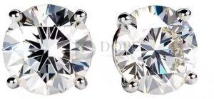 925 Sterling Silver Premium Quality Round Cut Diamond Stud Earrings