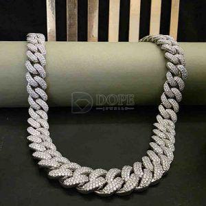 925 Sterling Silver Trendy Full Iced Out Diamond Cuban Chain