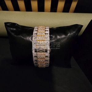 Cartier Santos Skeleton Style Iced Out Diamond Watch