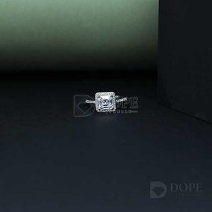 Cushion Cut Halo Engagement Diamond Ring