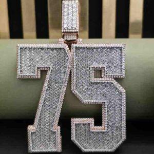Customised 75 Number Hip Hop Pendant