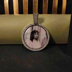 Customized Hip Hop Round Photo Frame Diamond Pendant