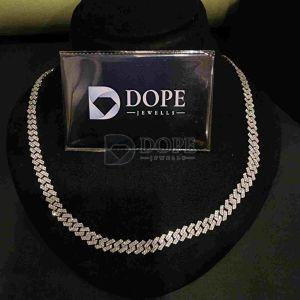 Elegant 20MM 925 Sterling Silver Diamond Cuban Link Chain