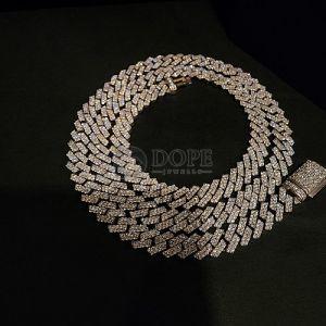 Elegant 20MM 925 Sterling Silver Diamond Cuban Link Chain