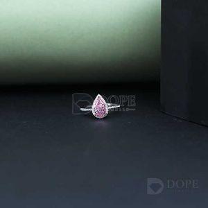 Elegant Ladies Pear Cut Pink Diamond Ring
