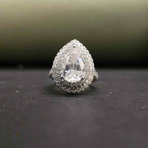 Elegant Pear Cut Moissanite Engagement Diamond Ring