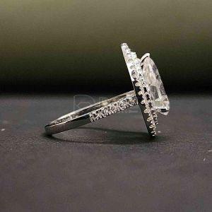 Elegant Pear Cut Moissanite Engagement Diamond Ring