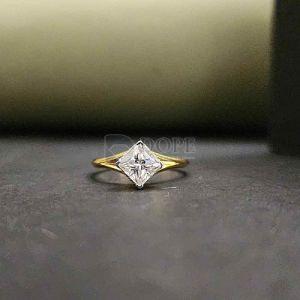 Elegant Radiant Cut Solitaire Diamond Ring