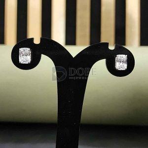 Elegant Radiant Cut Unique Diamond Stud Earrings