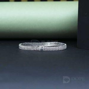 Fancy 925 Sterling Silver Diamond Bracelet