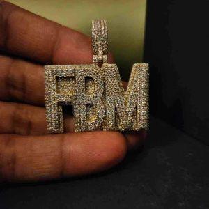 Full Iced Out Fbm Hip Hop Moissanite Diamond Pendant