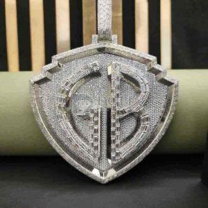 Fully Iced Out Baguette Cut Gb Diamond Pendant