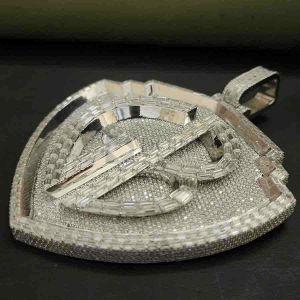 Fully Iced Out Baguette Cut Gb Diamond Pendant