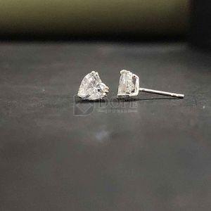 Heart Shape Diamond Stud Earrings