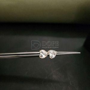 Heart Shape Diamond Stud Earrings