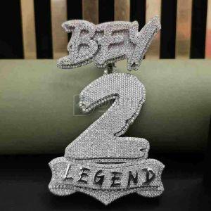 Iced Out 2 Number Diamond Pendant
